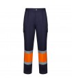 VL ARTEMIS Pantalon bicolor en sarga 190 g m algodon 20 y poliester 80 Pantalon multibolsillos elastico 240 g m