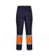 VL ARTEMIS Pantalon bicolor en sarga 190 g m algodon 20 y poliester 80 Pantalon multibolsillos elastico 240 g m
