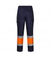 VL ARTEMIS Pantalon bicolor en sarga 190 g m algodon 20 y poliester 80 Pantalon multibolsillos elastico 240 g m
