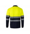 VL PLUTO LARGE Polo de pique bicolor 150g m con manga larga en algodon 55 y poliester 45