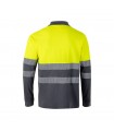 VL PLUTO LARGE Polo de pique bicolor 150g m con manga larga en algodon 55 y poliester 45