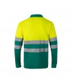 VL PLUTO LARGE Polo de pique bicolor 150g m con manga larga en algodon 55 y poliester 45