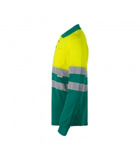 VL PLUTO LARGE Polo de pique bicolor 150g m con manga larga en algodon 55 y poliester 45