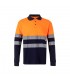 VL PLUTO LARGE Polo de pique bicolor 150g m con manga larga en algodon 55 y poliester 45