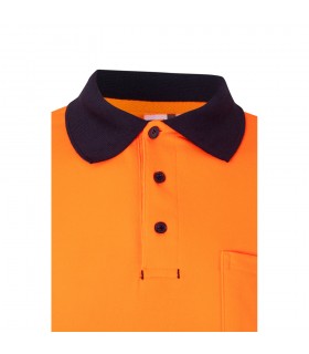 VL PLUTO LARGE Polo de pique bicolor 150g m con manga larga en algodon 55 y poliester 45
