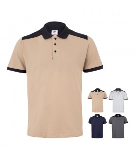 VL VELES Polo de pique elastico bicolor 200g m con manga corta en poliester 96 y elastano 4