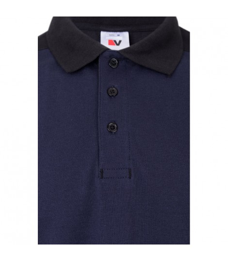VL VELES Polo de pique elastico bicolor 200g m con manga corta en poliester 96 y elastano 4