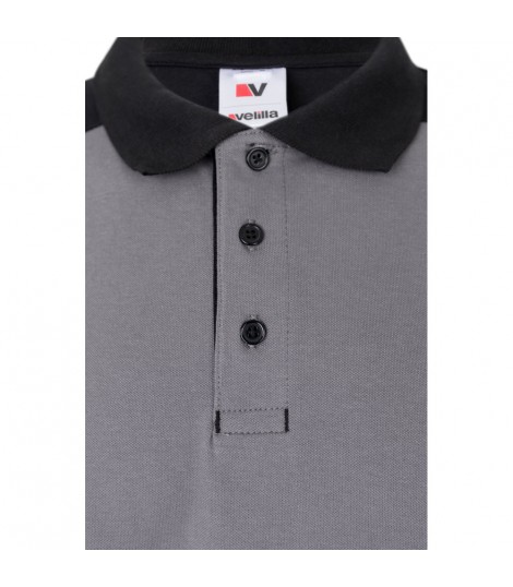 VL VELES Polo de pique elastico bicolor 200g m con manga corta en poliester 96 y elastano 4