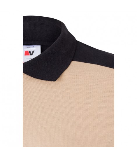 VL VELES Polo de pique elastico bicolor 200g m con manga corta en poliester 96 y elastano 4