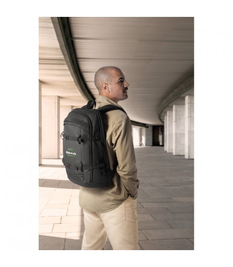 KAMPALA Mochila para portatil en poliester reciclado 900D de alta densidad con revestimiento resistente al agua y forro de p