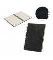 MISHIMA Cuaderno A5 con tapa semidura de fieltro reciclado 100 rPET con anillas y paginas rayadas