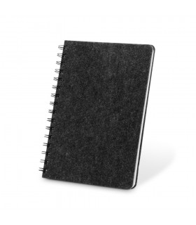 MISHIMA Cuaderno A5 con tapa semidura de fieltro reciclado 100 rPET con anillas y paginas rayadas