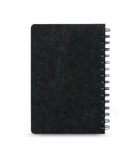 MISHIMA Cuaderno A5 con tapa semidura de fieltro reciclado 100 rPET con anillas y paginas rayadas
