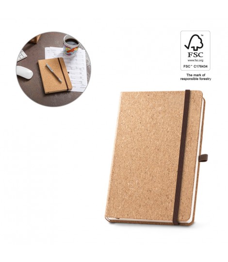 HAWKINS A5 Libreta de corcho A5 con paginas lisas en material certificado FSC y otros materiales sostenibles