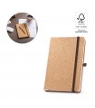HAWKINS A5. Libreta de corcho A5 con páginas lisas en material certificado FSC™ y otros materiales sostenibles,