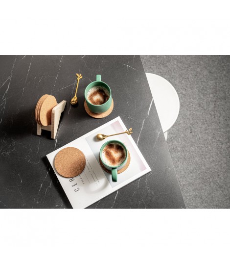PLYCORK Soporte de madera contrachapada con 6 posavasos de corcho