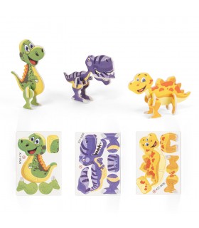 DINOSAURUS Puzzle 3D de papel y EVA con forma de dinosaurio
