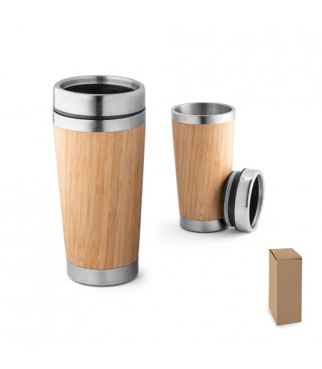 PIETRO Vaso de viaje de bambu de 500 ml