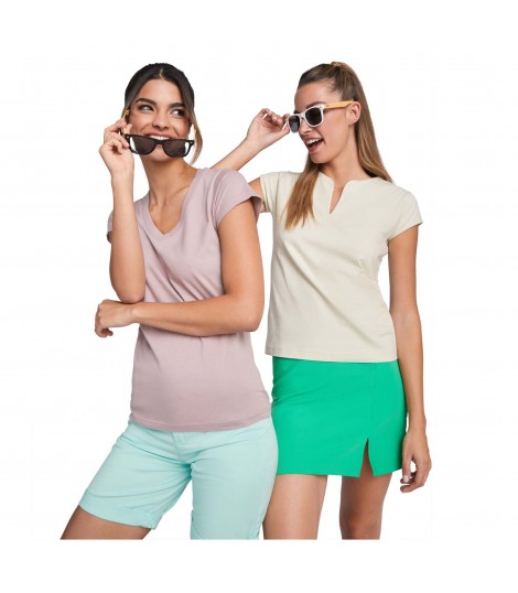 Camiseta de cuello de pico de manga corta para mujer Victoria
