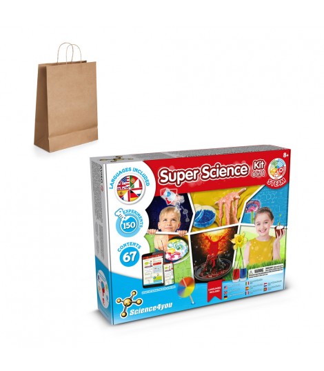 6 in 1 Super Science Kit III Kit educativo suministrado con una bolsa de regalo de papel kraft 115 g m