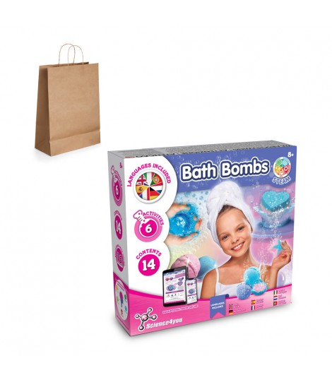 Bath Bombs Kit III Juguete educativo suministrado con una bolsa de regalo de papel kraft 115 g m