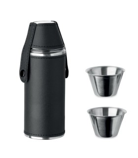 Petaca con vasos de chupito