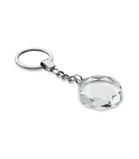 Llavero redondo de cristal