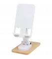 Soporte para teléfono de sobremesa plegable de plástico reciclado con detalles de bambú Alfirk