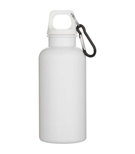 Botella de 400 ml de color liso de plastico reciclado con certificado RCS y mosqueton Oregon