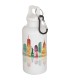 Botella de 400 ml de color liso de plastico reciclado con certificado RCS y mosqueton Oregon