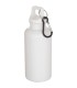 Botella de 400 ml de color liso de plastico reciclado con certificado RCS y mosqueton Oregon