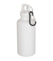 Botella de 400 ml de color liso de plastico reciclado con certificado RCS y mosqueton Oregon