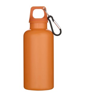 Botella de 400 ml de color liso de plastico reciclado con certificado RCS y mosqueton Oregon