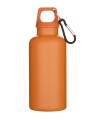 Botella de 400 ml de color liso de plastico reciclado con certificado RCS y mosqueton Oregon