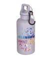 Botella de 400 ml de color liso de plastico reciclado con certificado RCS y mosqueton Oregon