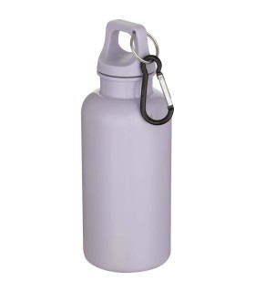 Botella de 400 ml de color liso de plastico reciclado con certificado RCS y mosqueton Oregon