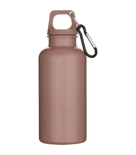 Botella de 400 ml de color liso de plastico reciclado con certificado RCS y mosqueton Oregon