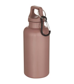 Botella de 400 ml de color liso de plastico reciclado con certificado RCS y mosqueton Oregon