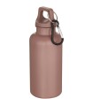 Botella de 400 ml de color liso de plastico reciclado con certificado RCS y mosqueton Oregon