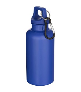Botella de 400 ml de color liso de plastico reciclado con certificado RCS y mosqueton Oregon