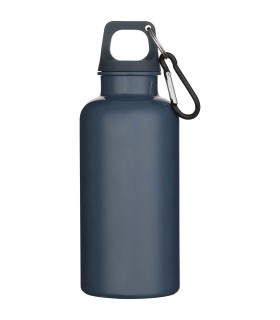 Botella de 400 ml de color liso de plastico reciclado con certificado RCS y mosqueton Oregon