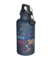 Botella de 400 ml de color liso de plastico reciclado con certificado RCS y mosqueton Oregon