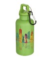 Botella de 400 ml de color liso de plastico reciclado con certificado RCS y mosqueton Oregon