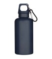 Botella de 400 ml de color liso de plastico reciclado con certificado RCS y mosqueton Oregon