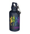 Botella de 400 ml de color liso de plastico reciclado con certificado RCS y mosqueton Oregon