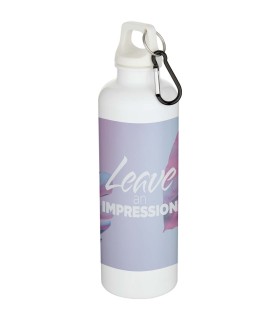 Botella de 750 ml con mosqueton en color liso de plastico reciclado con certificado RCS Oregon