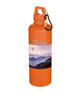 Botella de 750 ml con mosqueton en color liso de plastico reciclado con certificado RCS Oregon