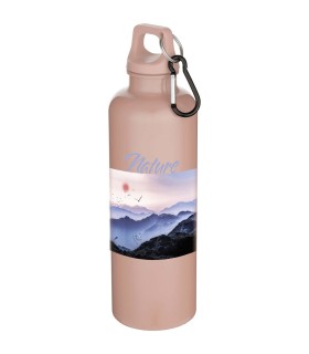 Botella de 750 ml con mosqueton en color liso de plastico reciclado con certificado RCS Oregon