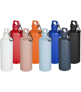 Botella de 750 ml con mosqueton en color liso de plastico reciclado con certificado RCS Oregon