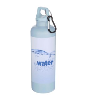 Botella de 750 ml con mosqueton en color liso de plastico reciclado con certificado RCS Oregon